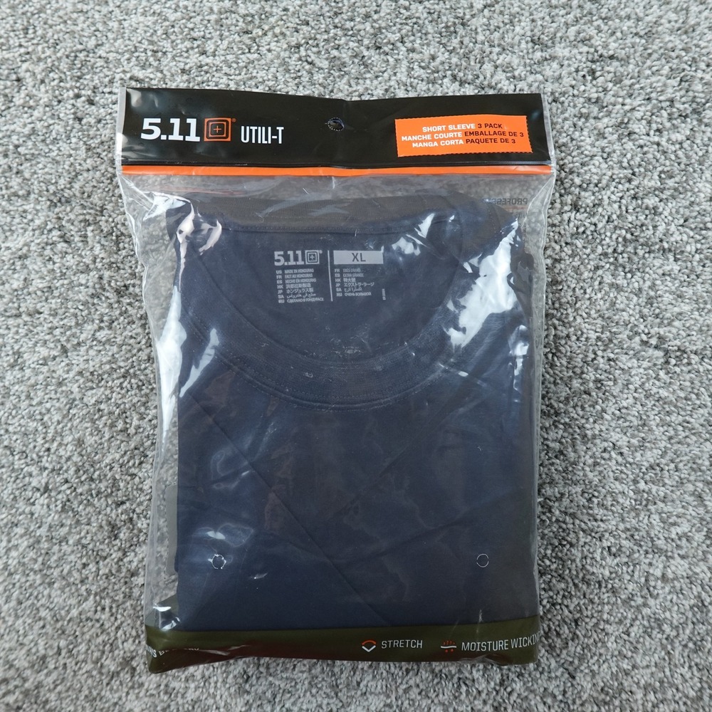NEW 5.11 Shirt Mens XL Blue Utili-T Short Sleeve 3 Pack Tactical Tee T-Shirt Top